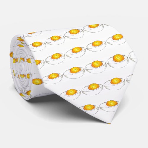 Deviled Egg Picnic Food Foodie Lunch Print Yellow Tie