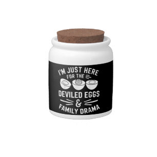 Deviled Eggs Family Drama Funny Foodie Gift Thanks Candy Jar