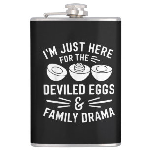 Deviled Eggs Family Drama Funny Foodie Gift Thanks Flask