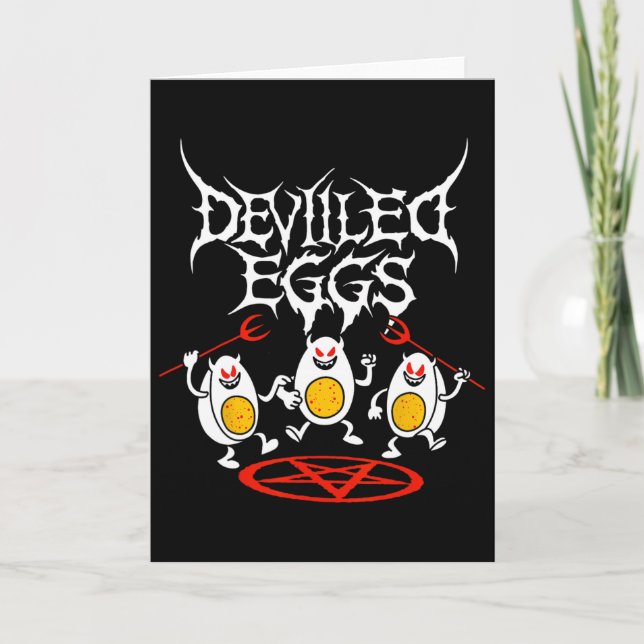 Deviled Eggs Metal Funny Cartoon Deviled Eggs Danc Card (Front)