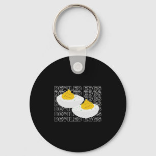Deviled Eggs Retro Dinner Humor Food Lover Thanksg Keychain