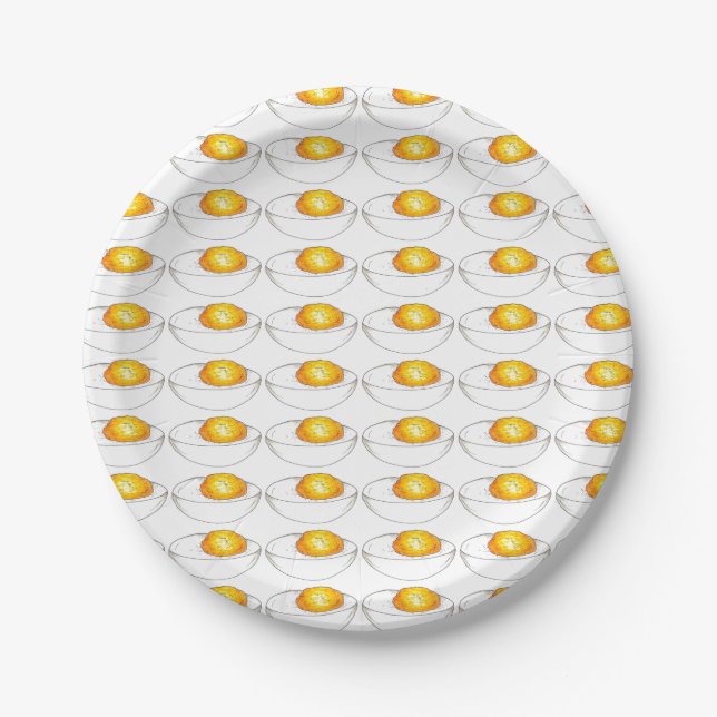 Deviled Eggs Summer Picnic Cookout Food Paper Plates (Front)