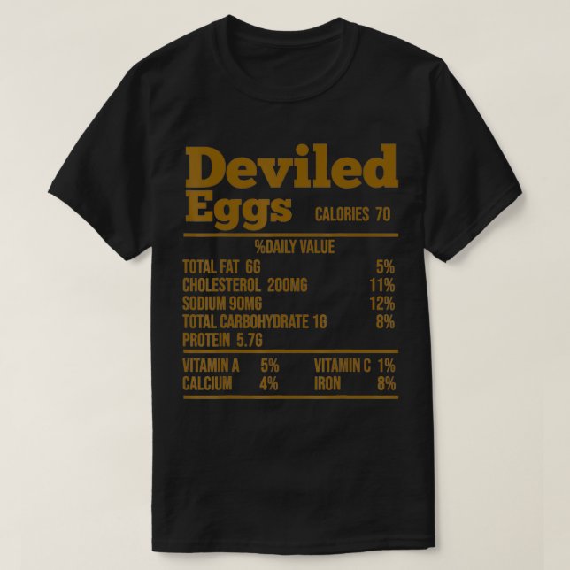 Deviled Eggs Thanksgiving Nutrition Funny Food Fac T-Shirt (Design Front)
