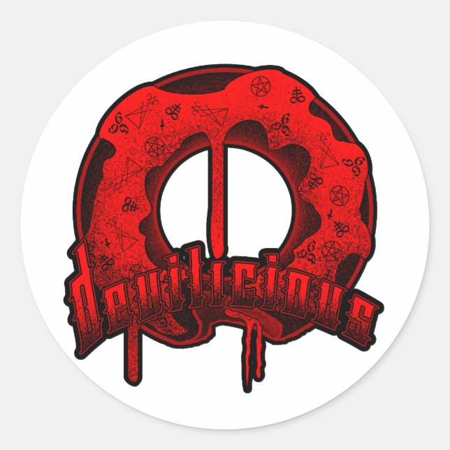 Devilicious donut classic round sticker (Front)