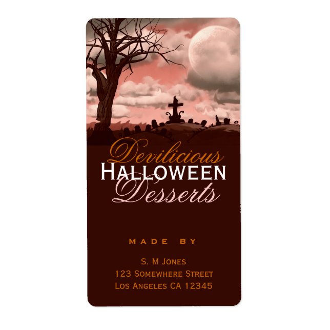 Devilicious Halloween Desserts Food Label (Front)
