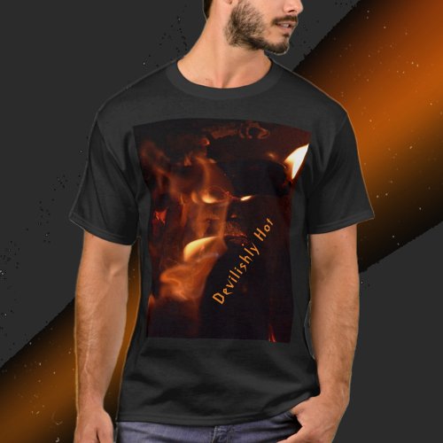 Devilish Burning Flames Photographic Customizable T_Shirt