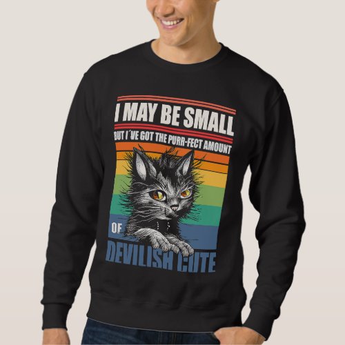 Devilish Cute Kitten Purrfect Cat Sweatshirt