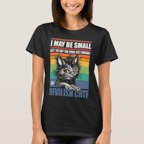Devilish Cute Kitten Purrfect Cat T_Shirt