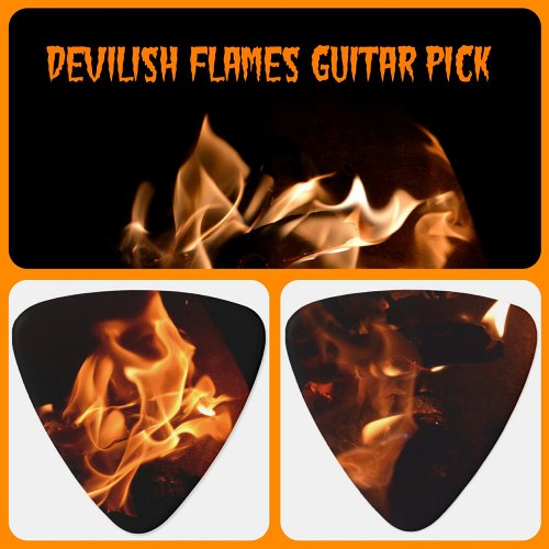 Devilish Flames Guitar Pick