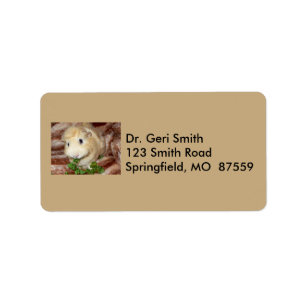 Devilishly Cute Cream Colored Guinea Pig Label