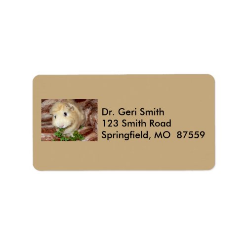 Devilishly Cute Cream Colored Guinea Pig Label