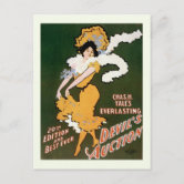 Vintage Art Nouveau, Lady Drinking Marco Polo Tea Poster