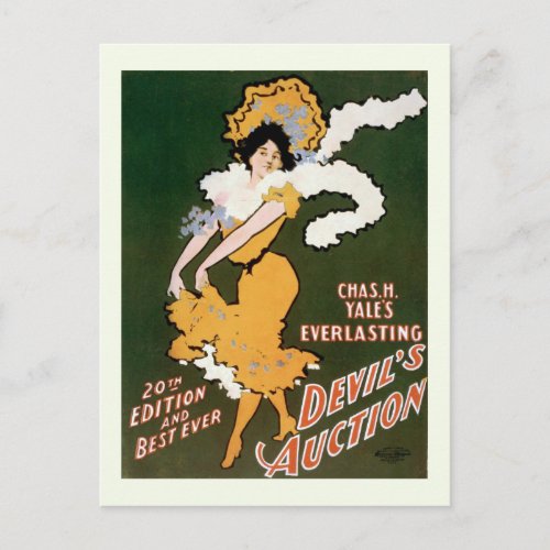 Devils Auction Vintage Theater Postcard