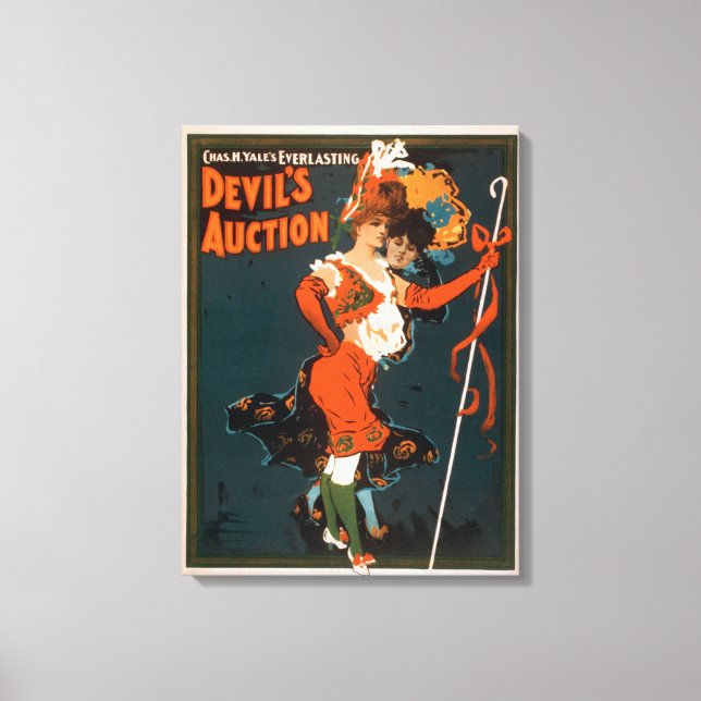 Devil's Auction Woman in Costume Theatre 3 Canvas Print (Front)