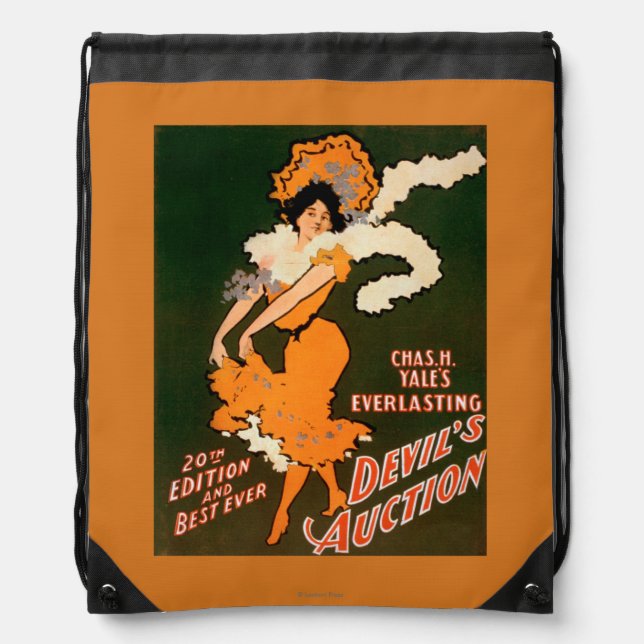 Devil's Auction Woman in Costume Theatre Drawstring Bag (Front)