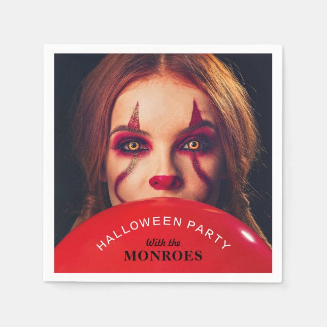Devil's Balloon, Halloween Party Napkins (Front)
