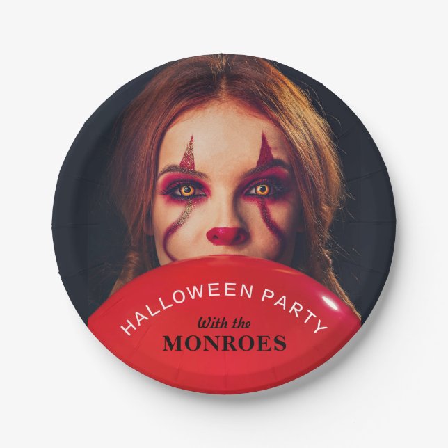 Devil's Balloon, Halloween Party Paper Plates (Front)