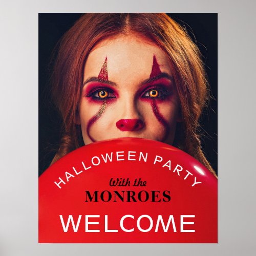 Devils Balloon Halloween Welcome Poster