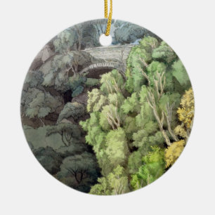 Devil's Bridge, 1810 (w/c with pen & ink over grap Ceramic Ornament