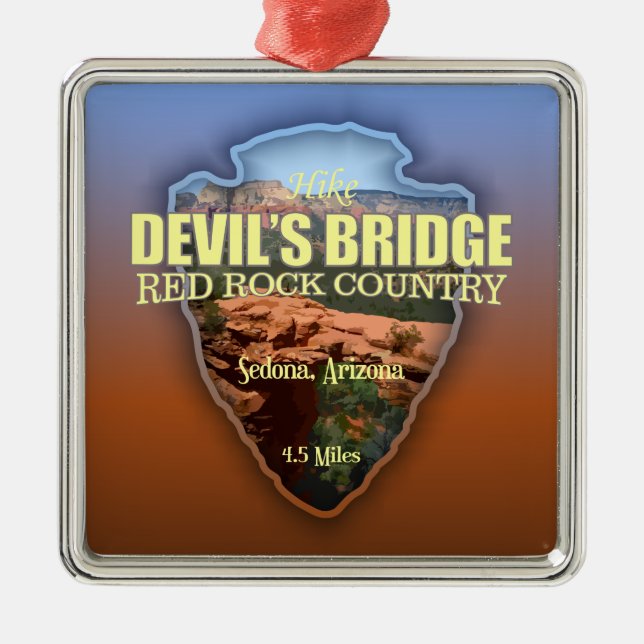 Devil's Bridge (arrowhead) Metal Ornament (Front)