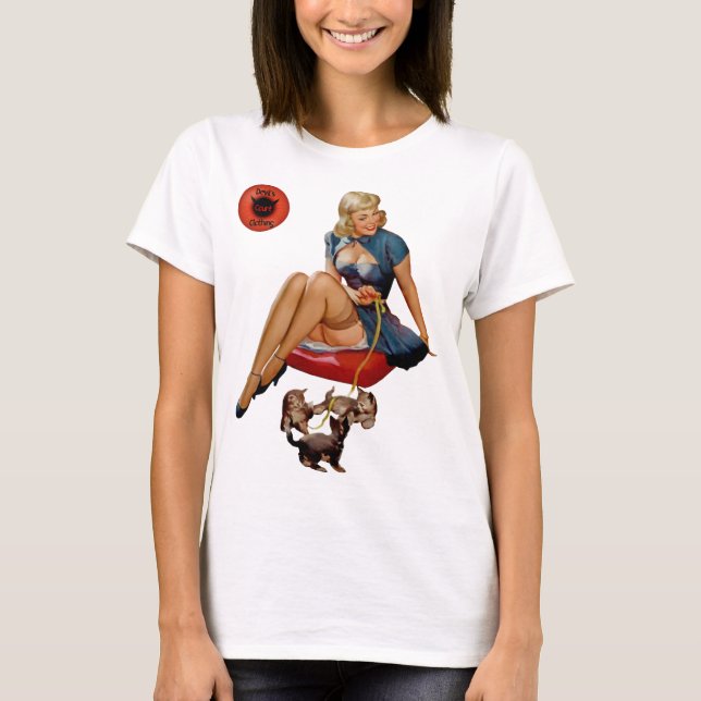 Devil's Court Retro Pin-Up Girl Dogs Tee (Front)