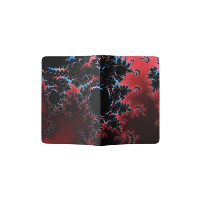 Devil's Dance - red and blue fractal art Passport Holder (Opened)