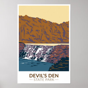 Devils Den State Park Arkansas Vintage Poster