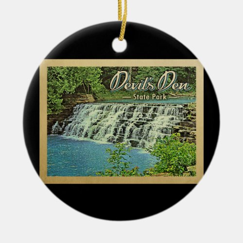 Devils Den State Park Vintage Travel Ceramic Ornament