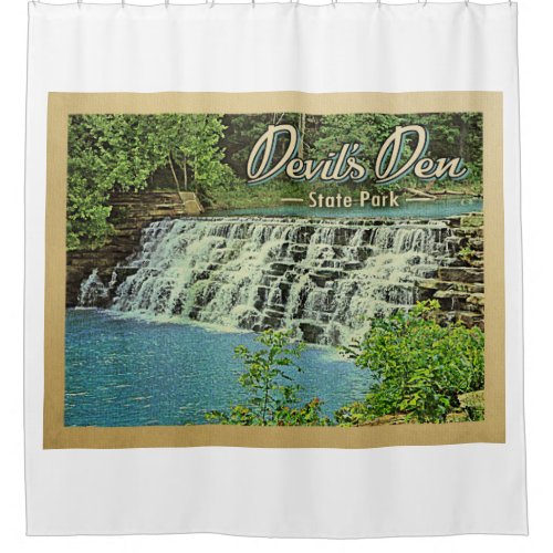 Devils Den State Park Vintage Travel Shower Curtain