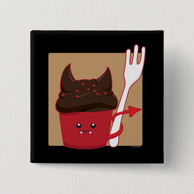 Devils Food Cupcake Pinback Button (Front)