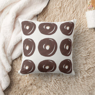 Devil's Food Dark Chocolate Cake Donut Doughnut Throw Pillow