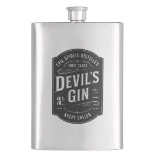 Devil's Gin Halloween Party Vintage Flask