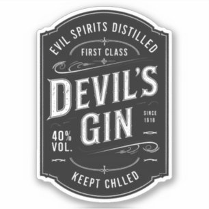 Devil's Gin Label Sticker