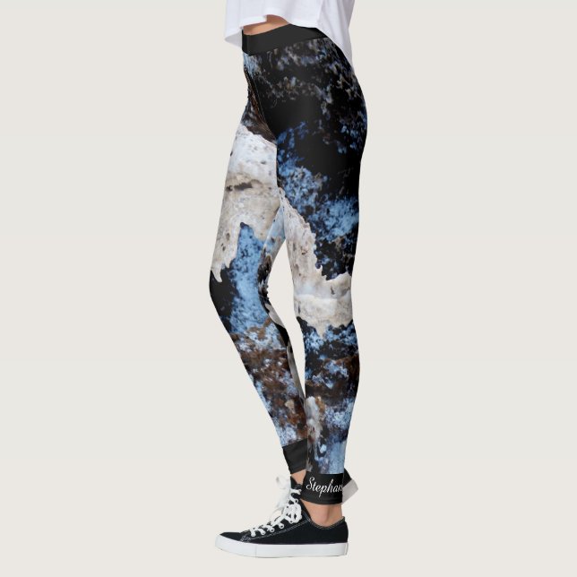 Devils Golf Course Abstract, Personalized Name Leggings (Left)