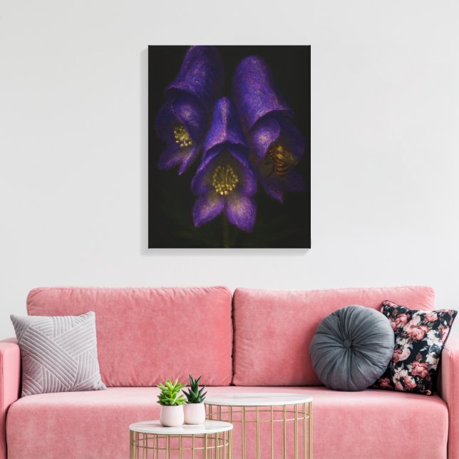 Devil's Helmet: Toxic Elegance Impressionist Art Canvas Print (Insitu(LivingRoom))
