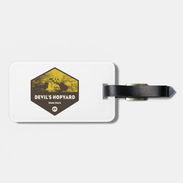 Devil's Hopyard State Park, Connecticut Luggage Tag (Back Horizontal)