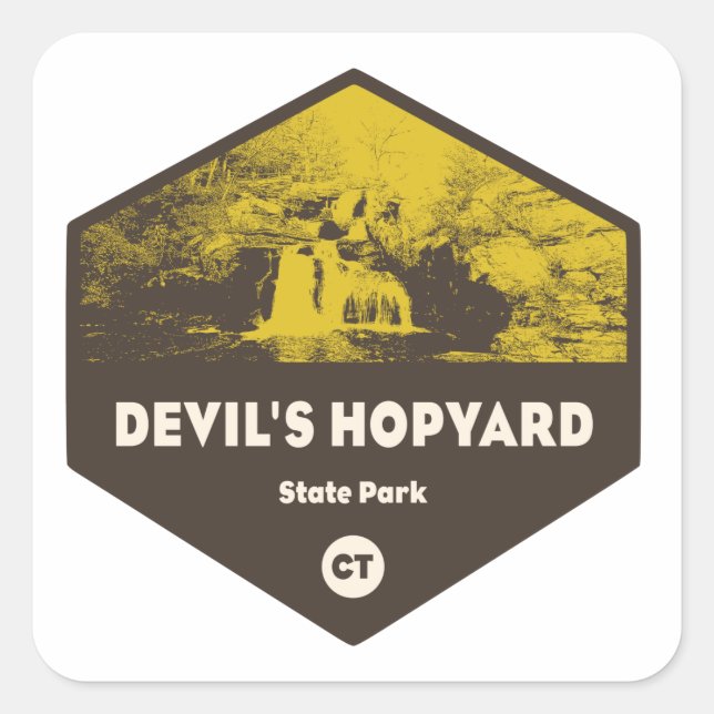 Devil's Hopyard State Park, Connecticut Square Sticker (Front)
