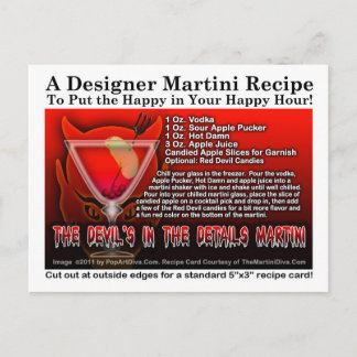 Devil's in the Details Halloween Martini Postcard