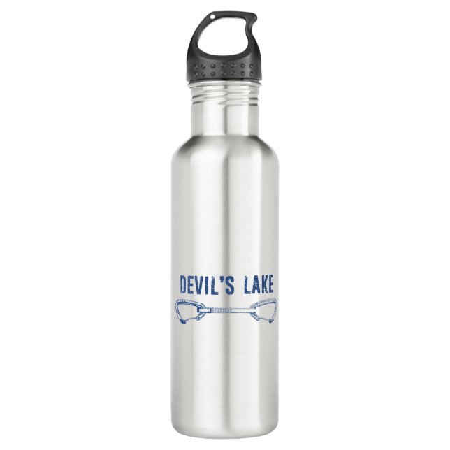 Devil's Lake Climbing Quickdraw Stainless Steel Water Bottle (Front)