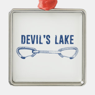 Devil's Lake Rock Climbing Quickdraw Metal Ornament