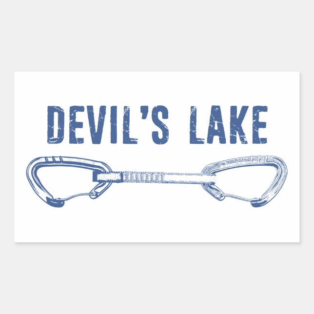 Devil's Lake Rock Climbing Quickdraw Rectangular Sticker (Front)