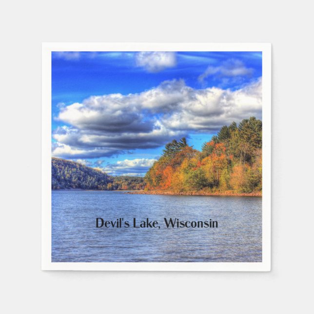 Devil's Lake, Wisconsin scenic photograph Napkins (Front)