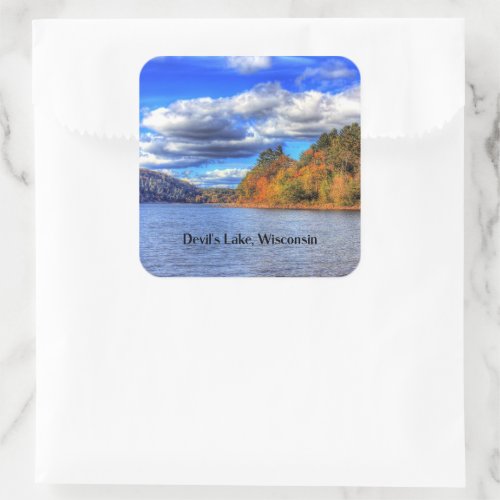 Devils Lake Wisconsin scenic photograph Square Sticker