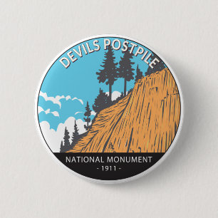 Devils Postpile National Monument Vintage  Button