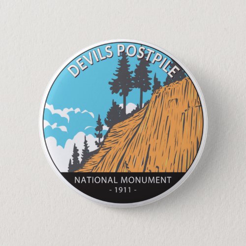 Devils Postpile National Monument Vintage  Button