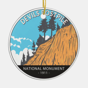 Devils Postpile National Monument Vintage Ceramic Ornament