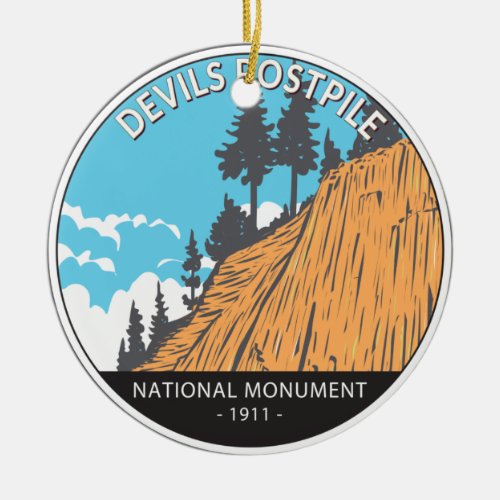 Devils Postpile National Monument Vintage Ceramic Ornament