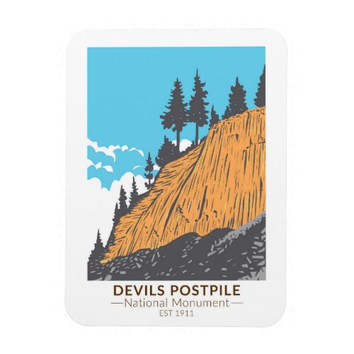 Devils Postpile National Monument Vintage Magnet