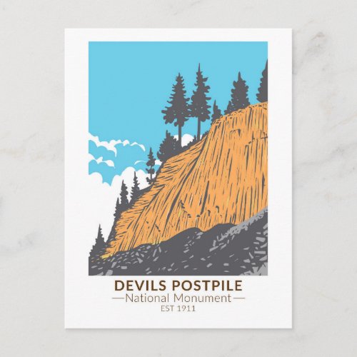 Devils Postpile National Monument Vintage Postcard