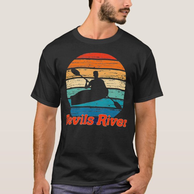 Devils River Canoeing Kayaking Teas Kayaker TX Yak T-Shirt (Front)